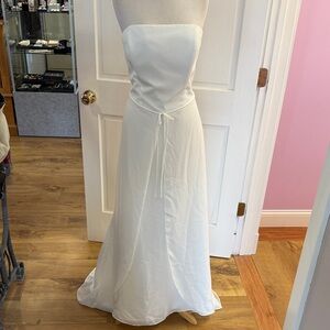 Galina strapless soft white wedding gown.  Size 16